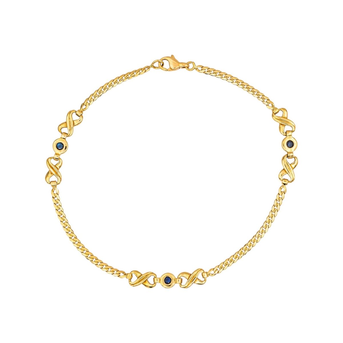 Bracelet Maille en or jaune et saphirs - Castafiore