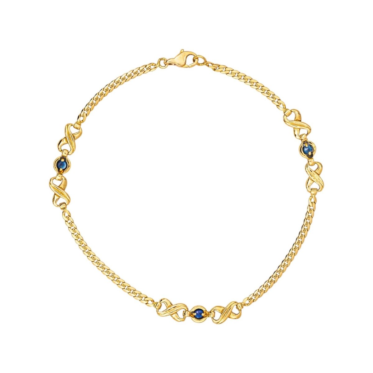 Bracelet Maille en or jaune et saphirs - Castafiore