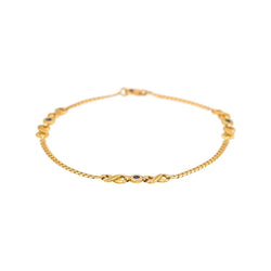 Bracelet Maille en or jaune et saphirs - Castafiore