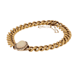 Bracelet Maille en or jaune, opale et diamants - Castafiore