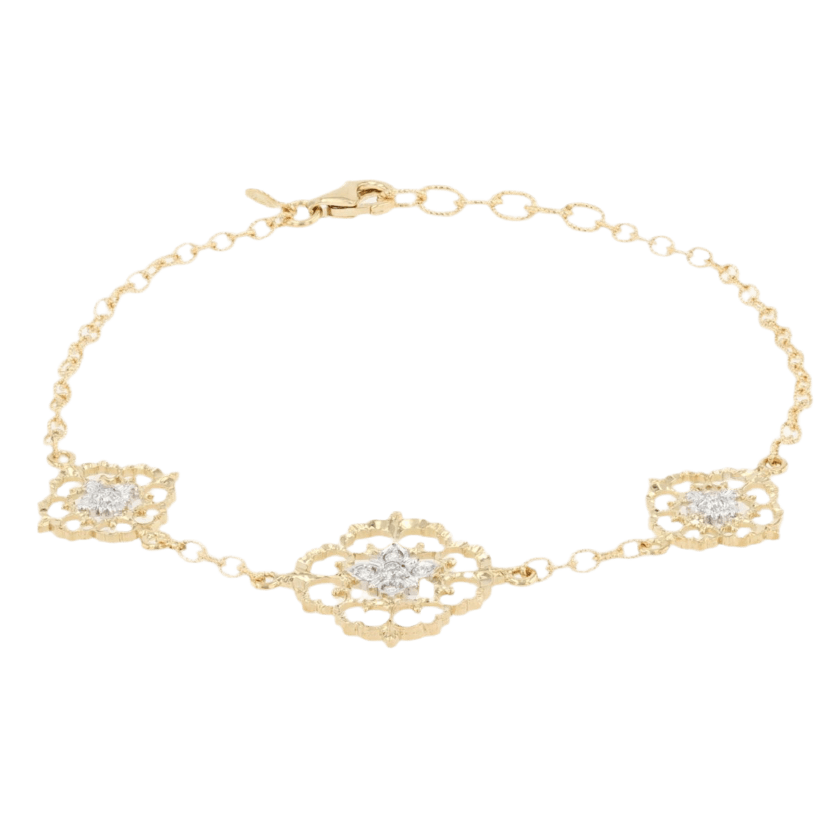 Bracelet Maille en or jaune, or blanc et diamants - Castafiore