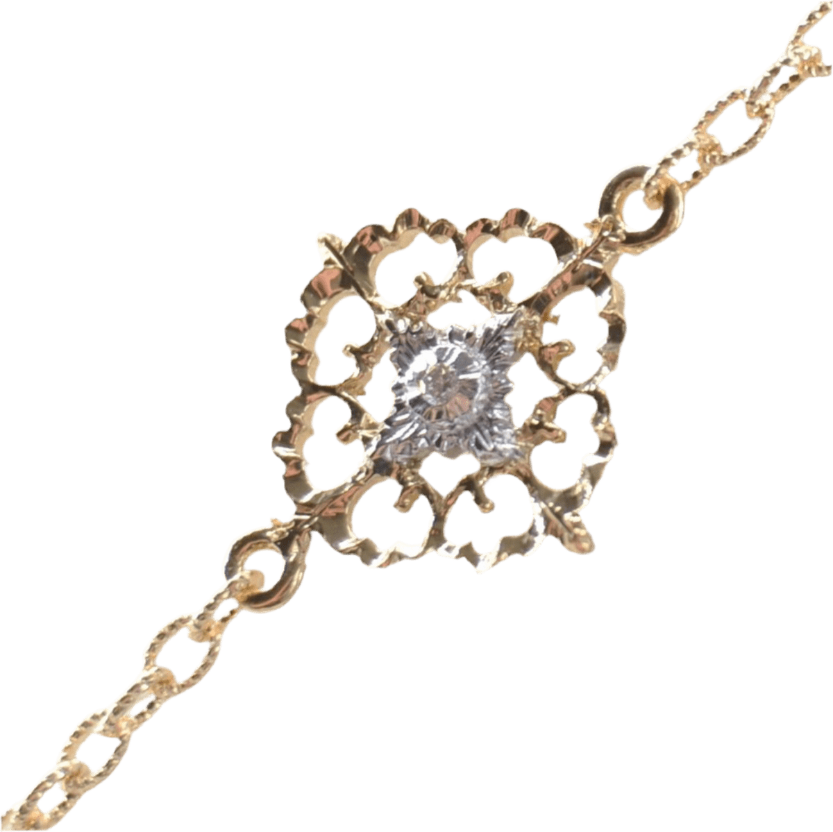 Bracelet Maille en or jaune, or blanc et diamants - Castafiore