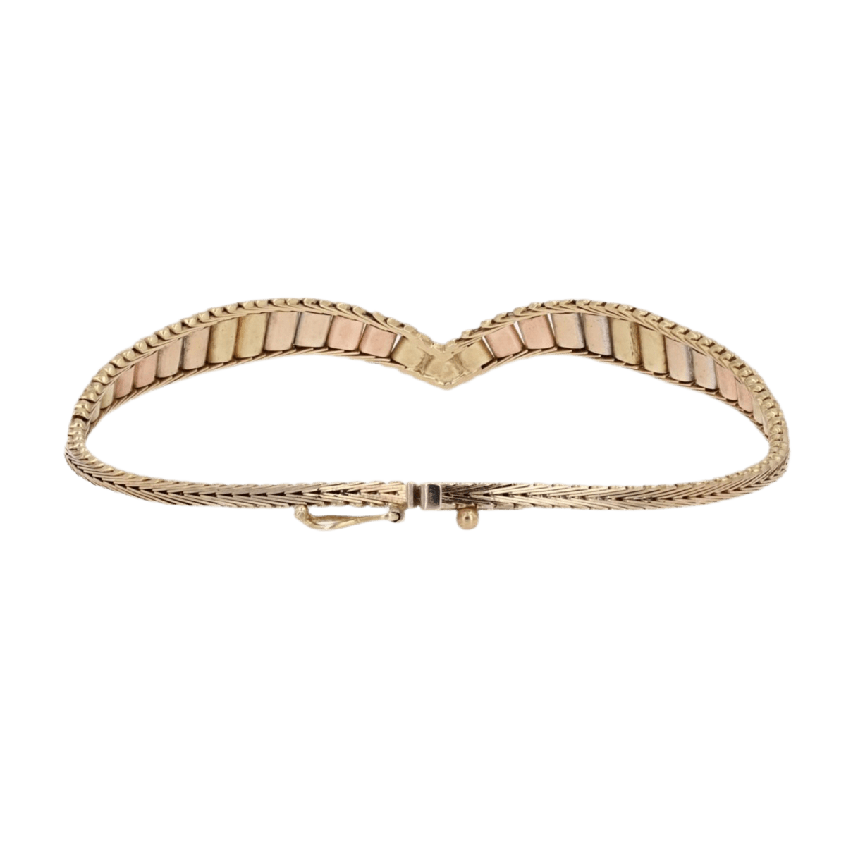 Bracelet Maille en or jaune, or blanc et or rose - Castafiore