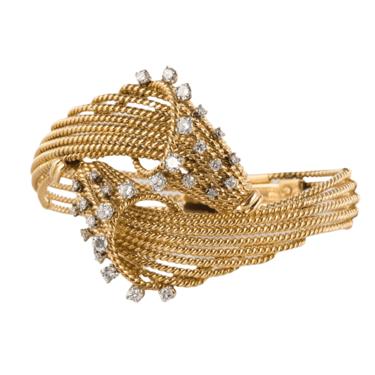 Bracelet Maille en or jaune, platine et diamants - Castafiore