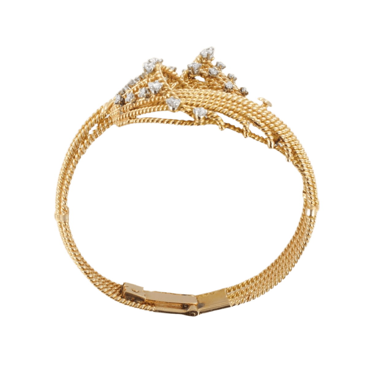 Bracelet Maille en or jaune, platine et diamants - Castafiore