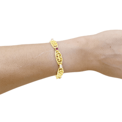 Bracelet Maille en or jaune, platine, rubis et diamants - Castafiore