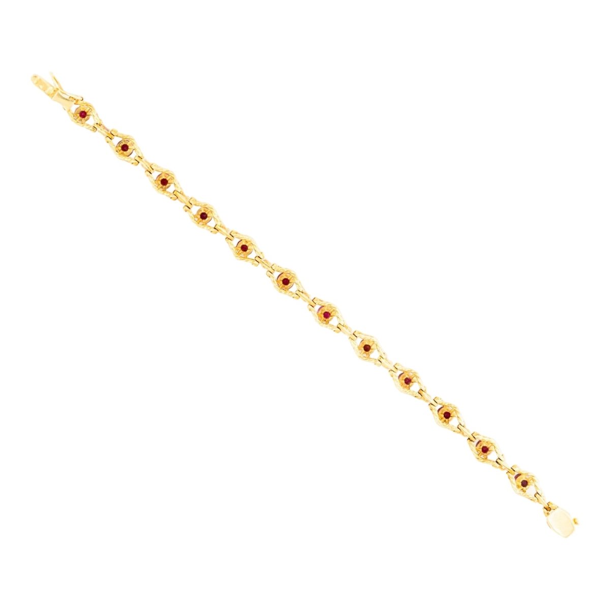 Bracelet Maille en or jaune, rubis et diamants - Castafiore