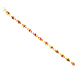 Bracelet Maille en or jaune, rubis et diamants - Castafiore