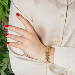 Bracelet Maille en or jaune, saphir, et diamants - Castafiore