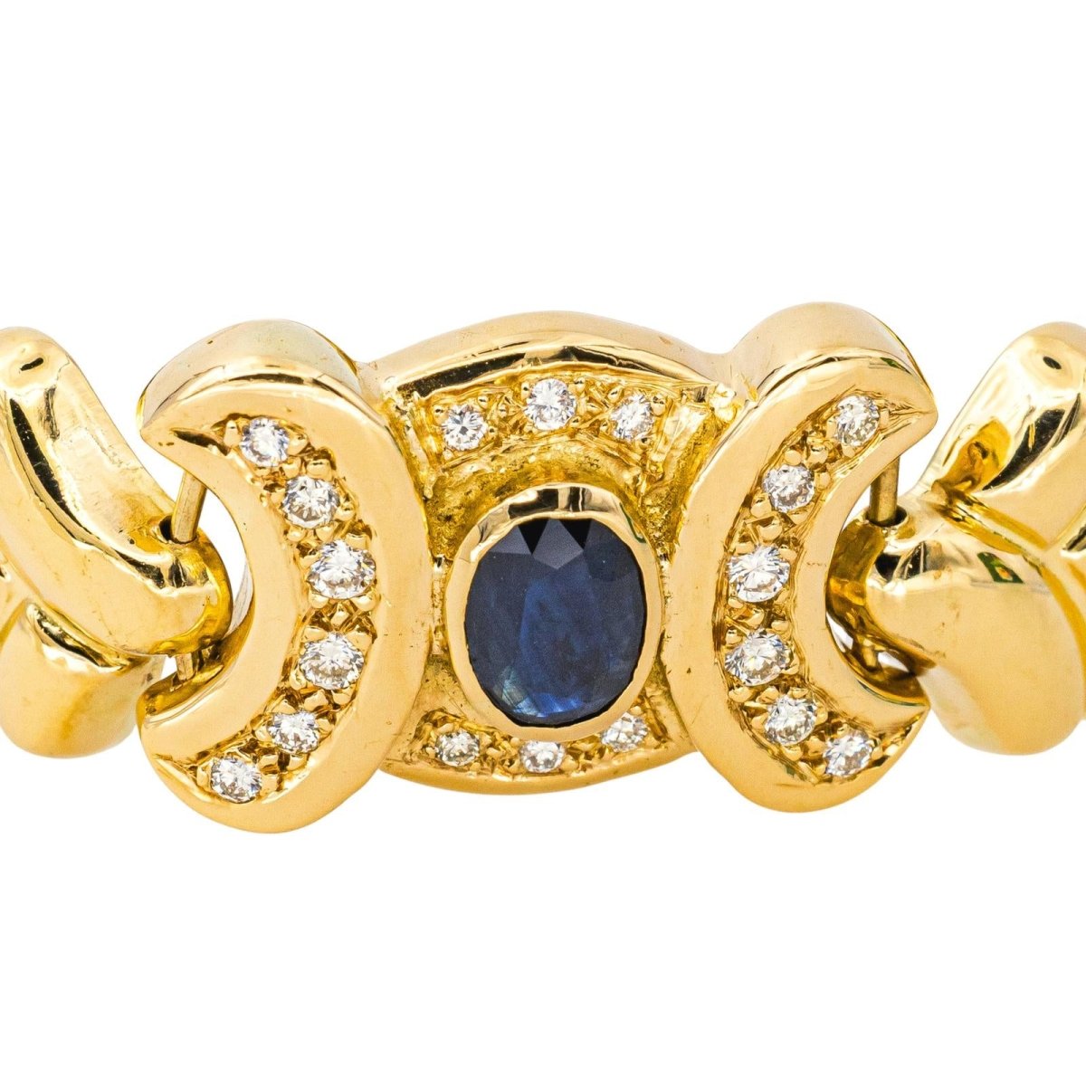 Bracelet Maille en or jaune, saphir, et diamants - Castafiore