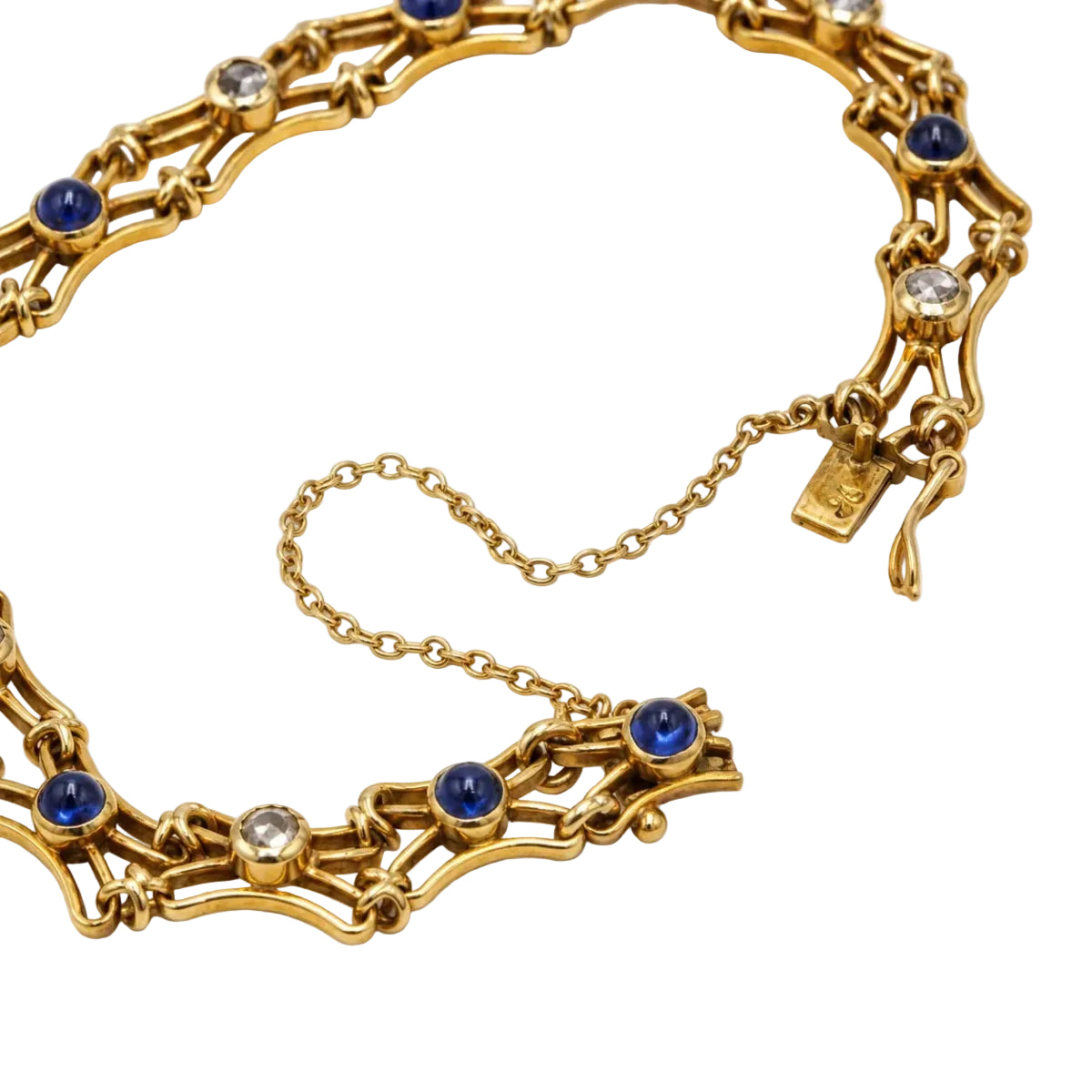 Bracelet Maille en or jaune, saphirs et diamants - Castafiore