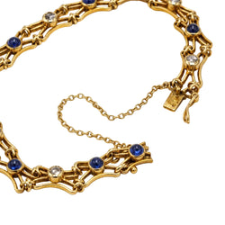 Bracelet Maille en or jaune, saphirs et diamants - Castafiore