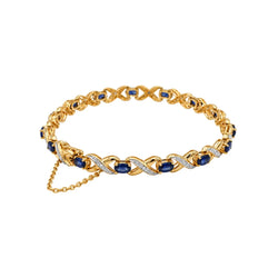 Bracelet Maille en or jaune, saphirs et diamants - Castafiore