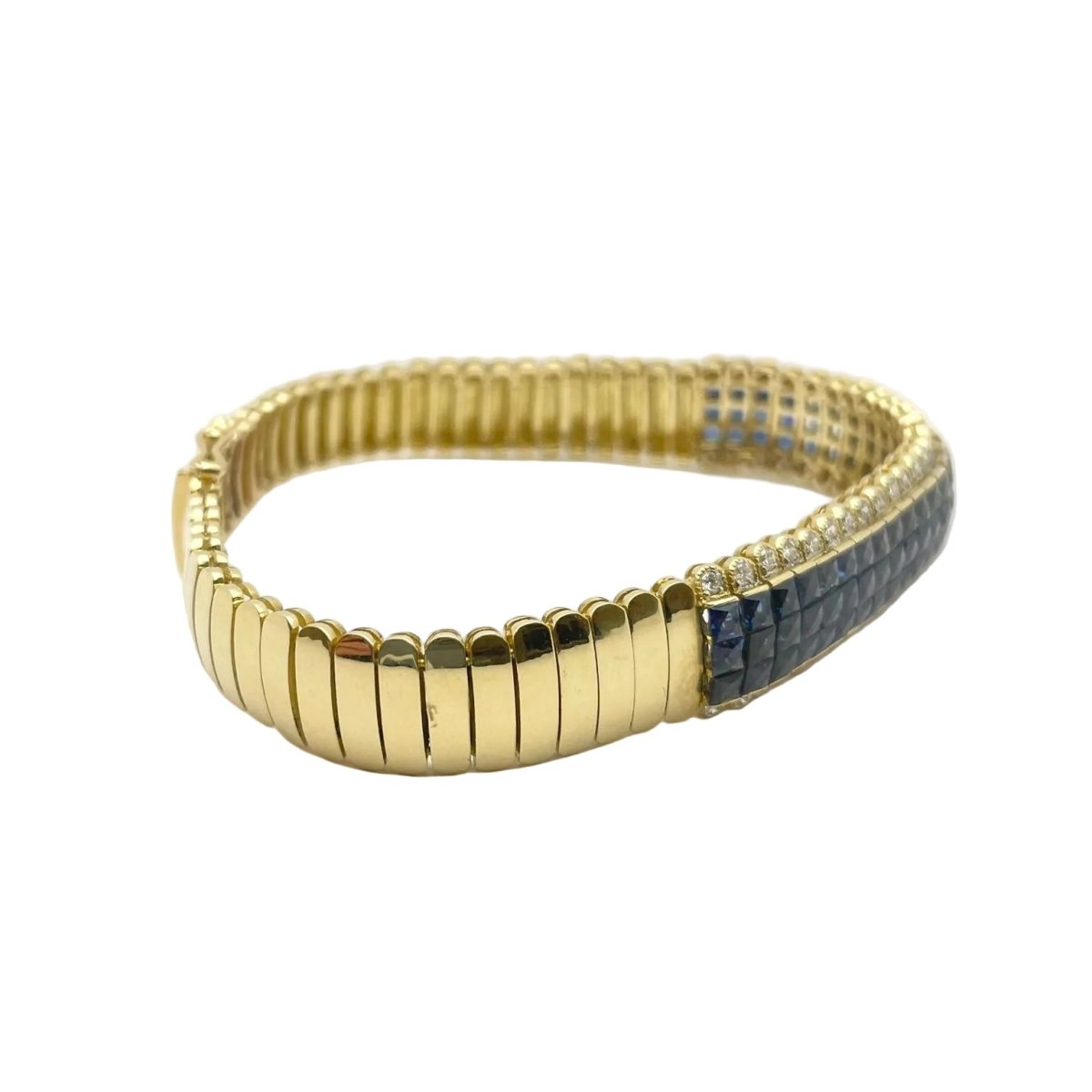 Bracelet Maille en or jaune, saphirs et diamants - Castafiore