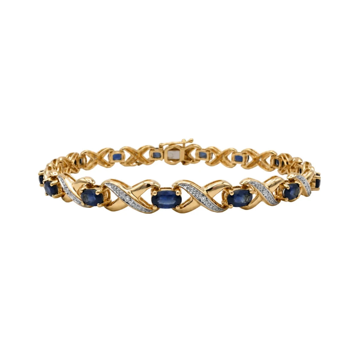 Bracelet Maille en or jaune, saphirs et diamants - Castafiore