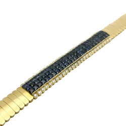 Bracelet Maille en or jaune, saphirs et diamants - Castafiore