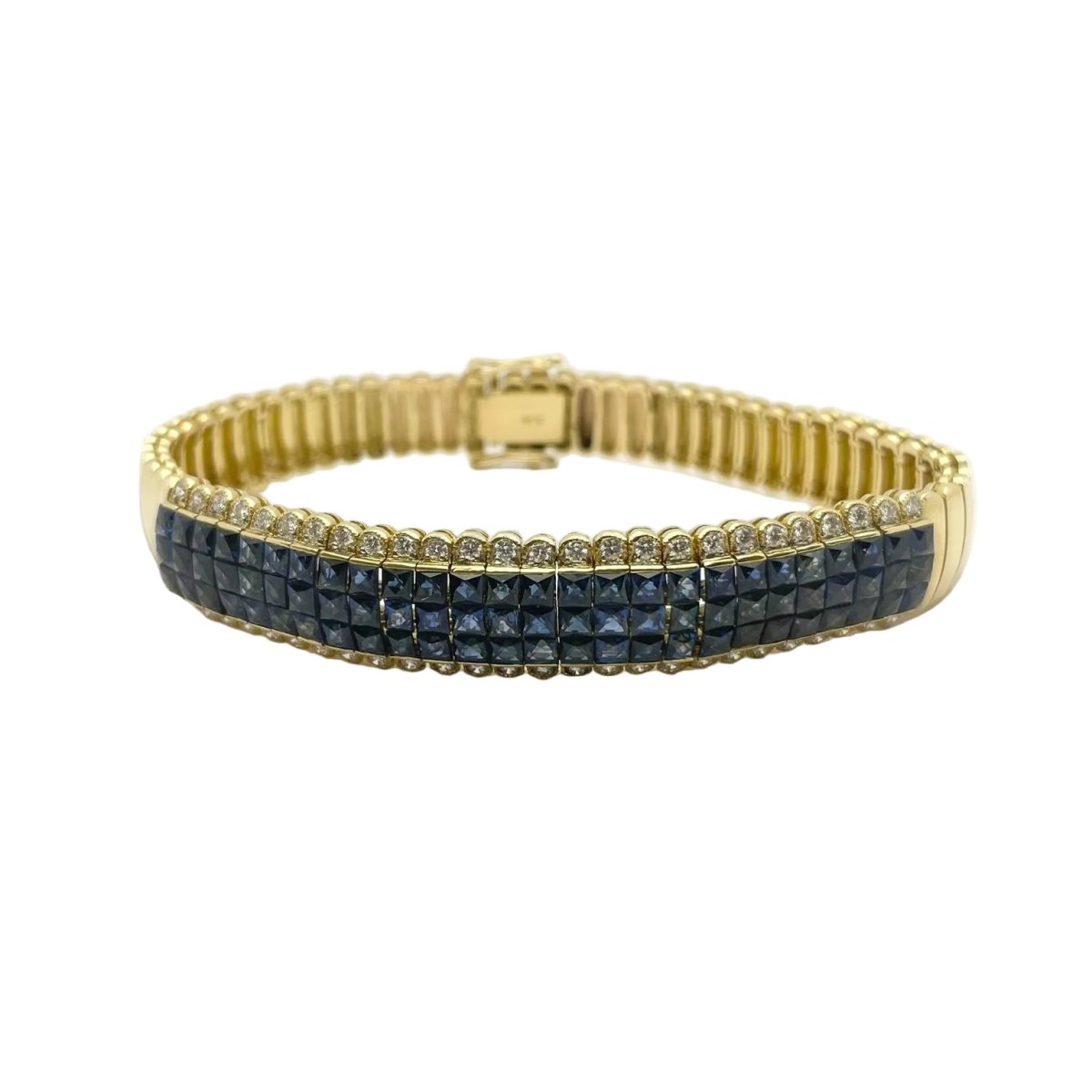 Bracelet Maille en or jaune, saphirs et diamants - Castafiore