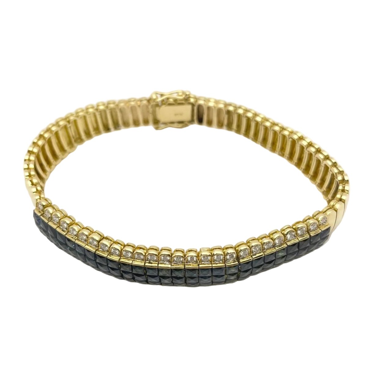 Bracelet Maille en or jaune, saphirs et diamants - Castafiore