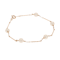 Bracelet Maille en or rose et perles - Castafiore