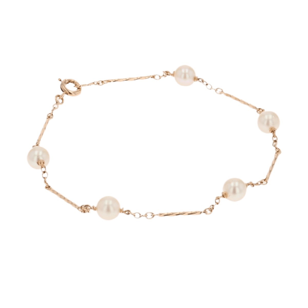 Bracelet Maille en or rose et perles - Castafiore