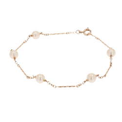 Bracelet Maille en or rose et perles - Castafiore