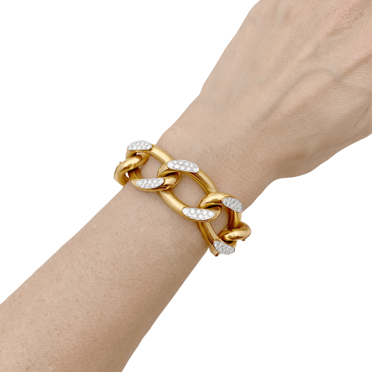 Bracelet Maille en or rose, or blanc et diamants - Castafiore