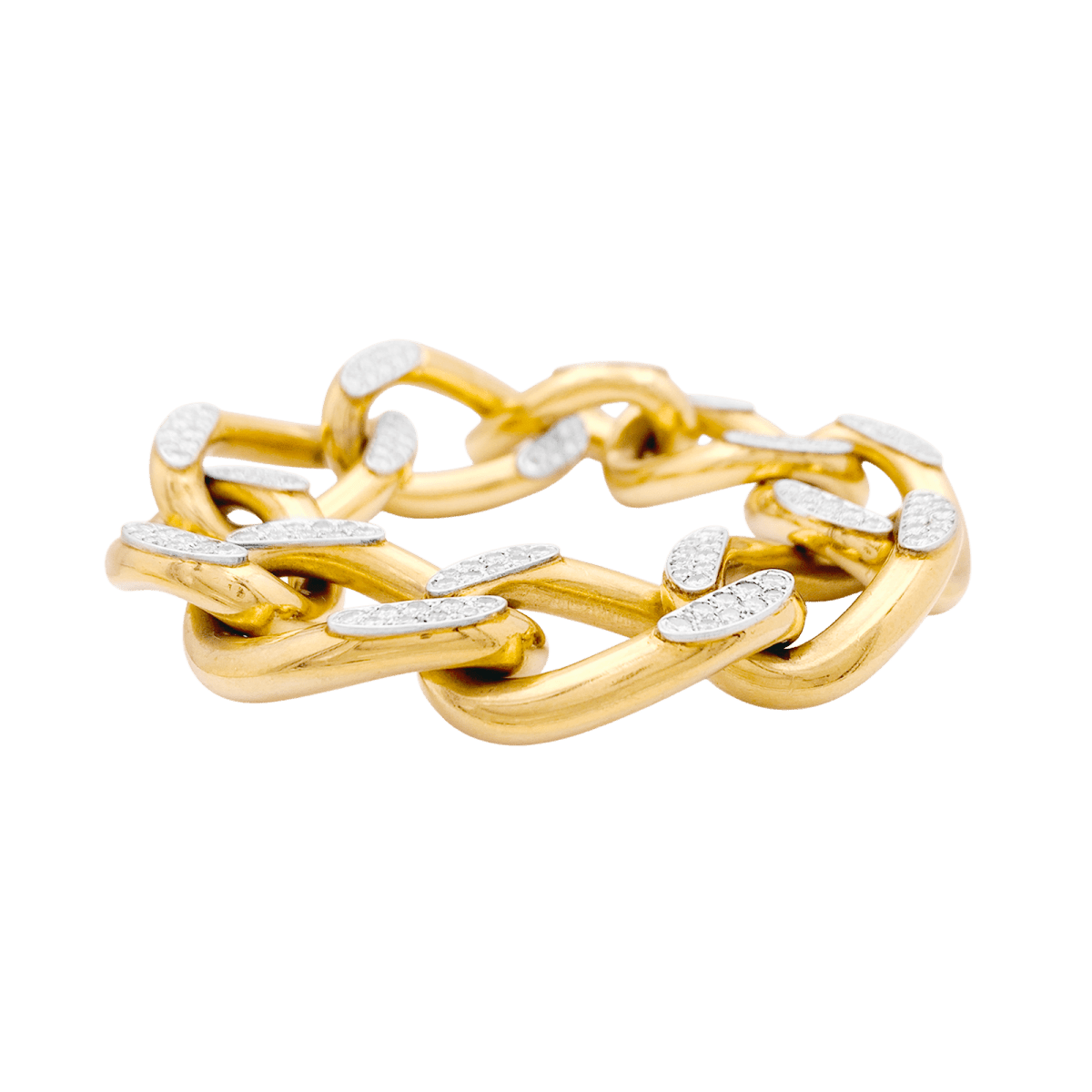 Bracelet Maille en or rose, or blanc et diamants - Castafiore
