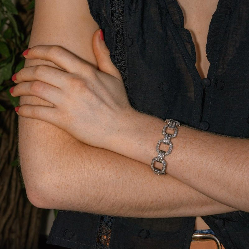 Bracelet Maille en platine et diamants - Castafiore