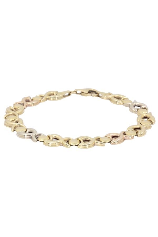 Bracelet maille fantaisie 3 ors - Castafiore