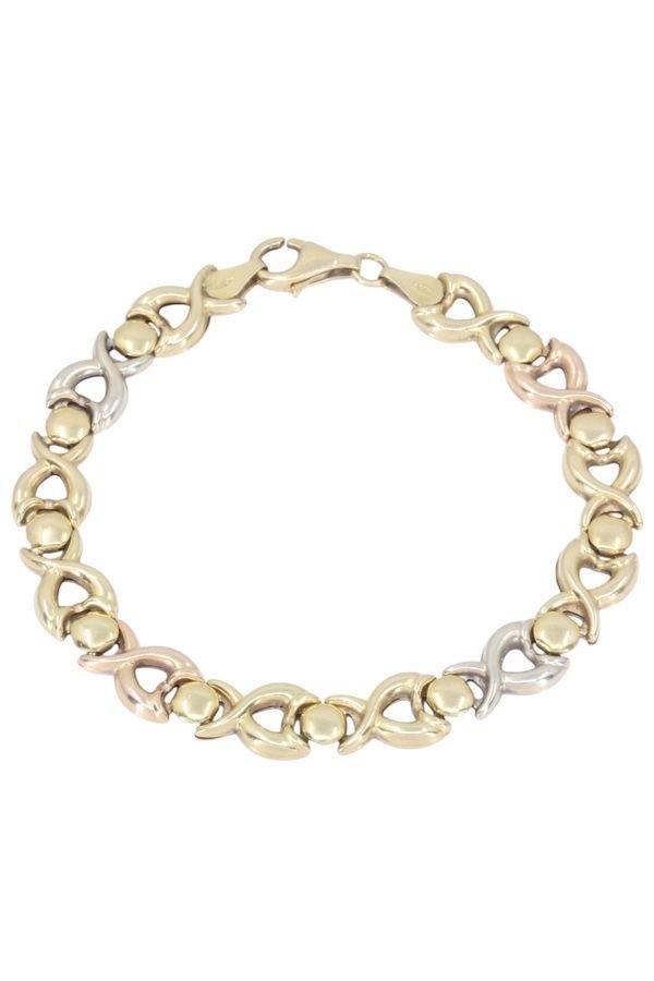 Bracelet maille fantaisie 3 ors - Castafiore