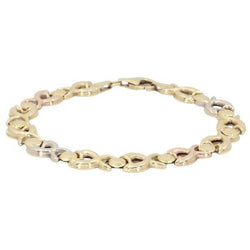 Bracelet maille fantaisie en 3 ors - Castafiore