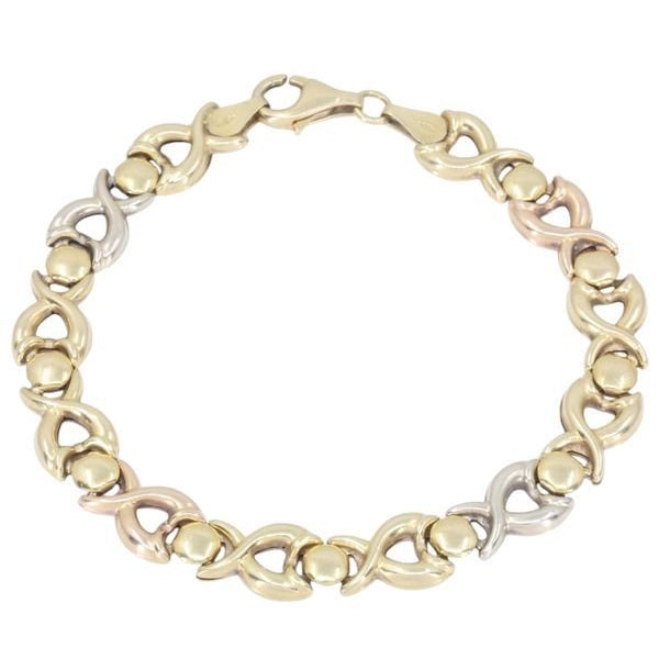 Bracelet maille fantaisie en 3 ors - Castafiore