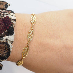 Bracelet maille filigrane en or jaune - Castafiore