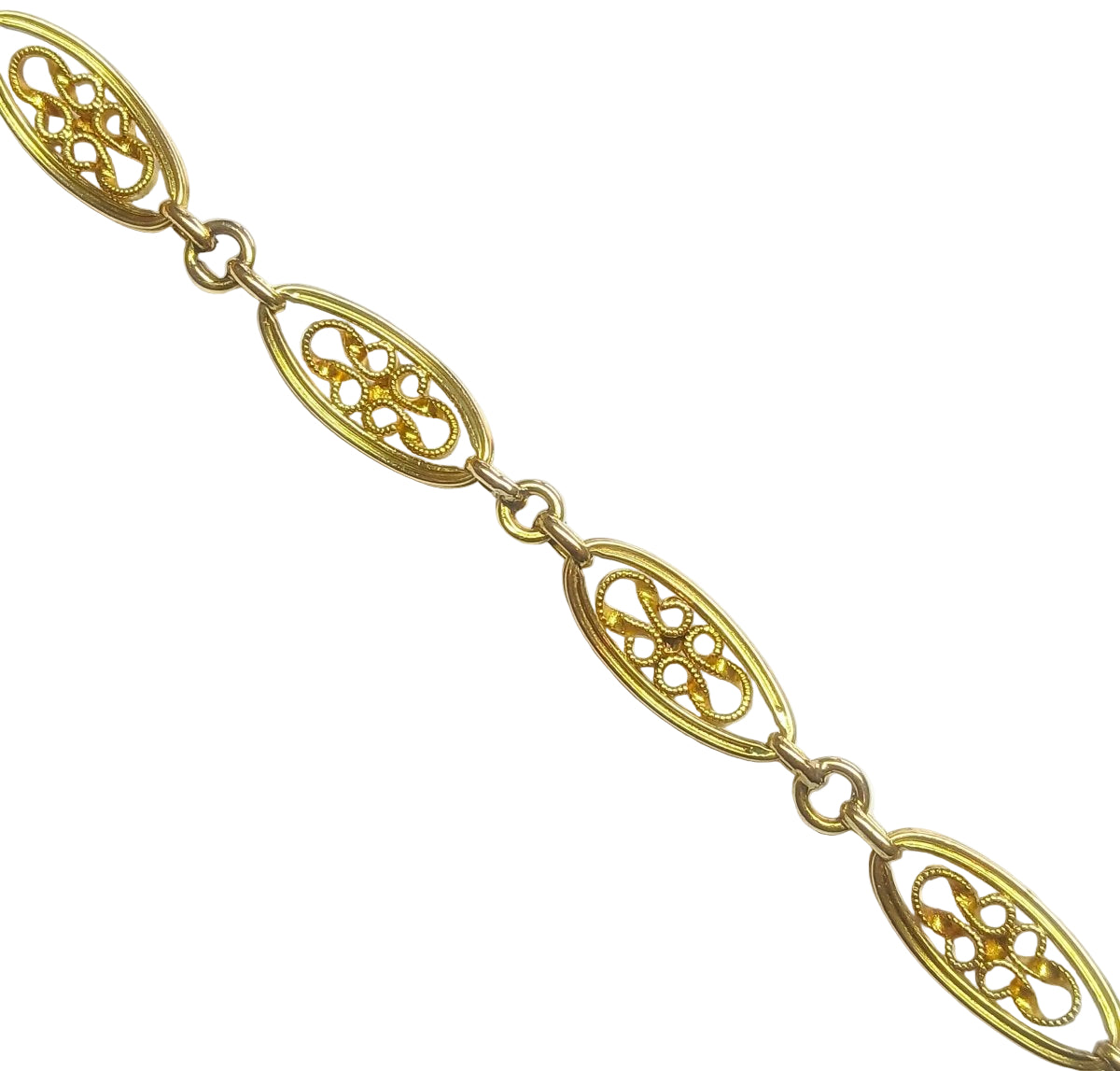 Bracelet Maille filigrane en or jaune - Castafiore