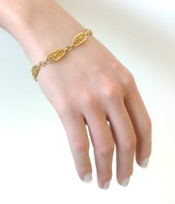 Bracelet Maille filigrane en or jaune - Castafiore