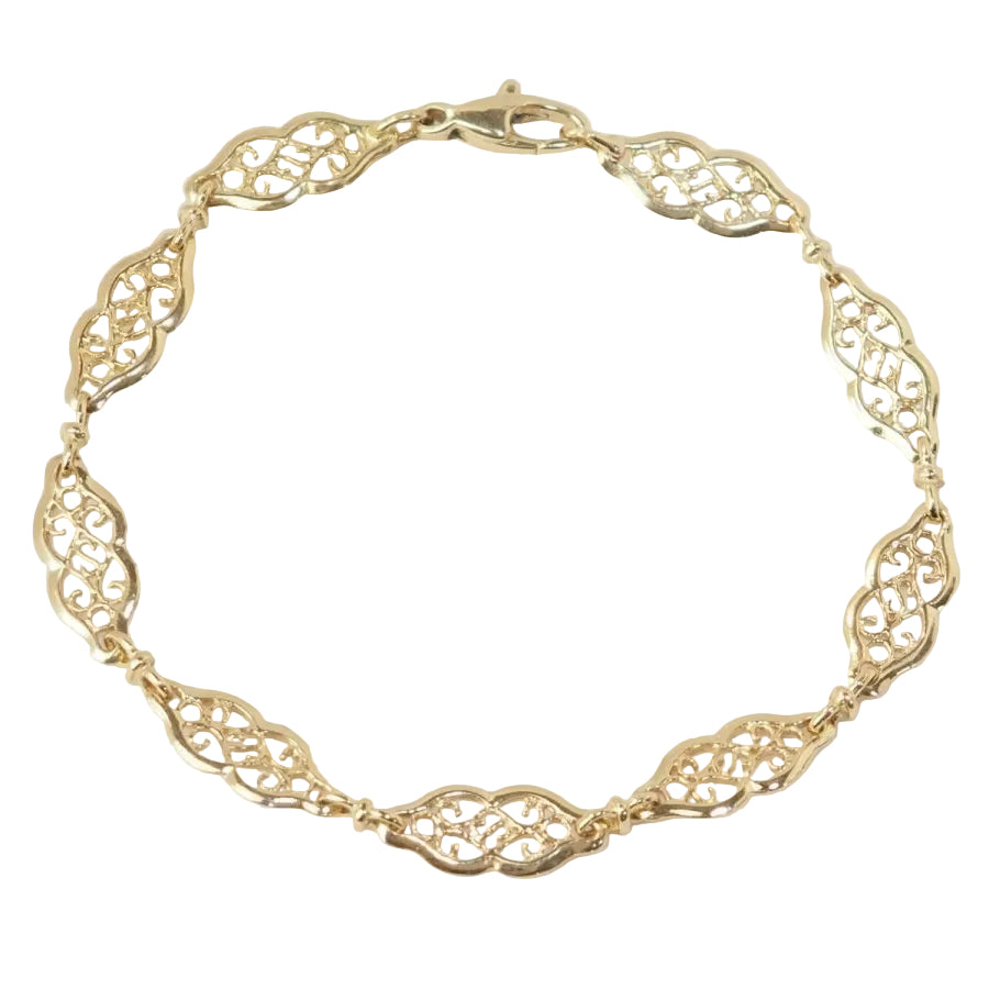 Bracelet maille filigrane en or jaune - Castafiore