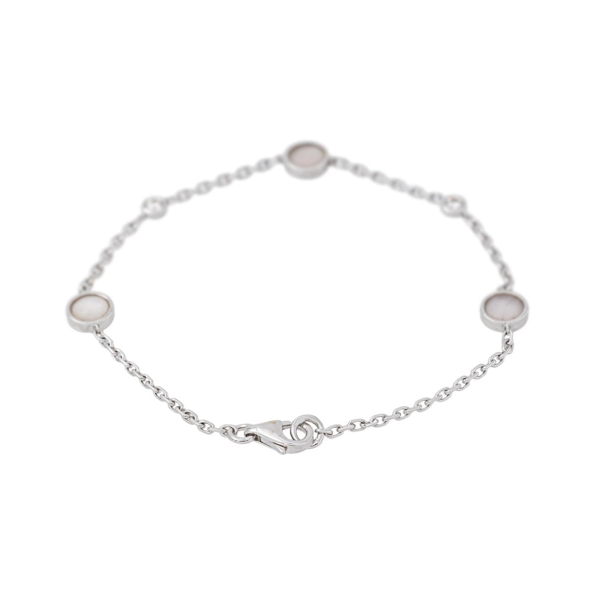 Bracelet Maille forçat Or blanc Nacre - Castafiore