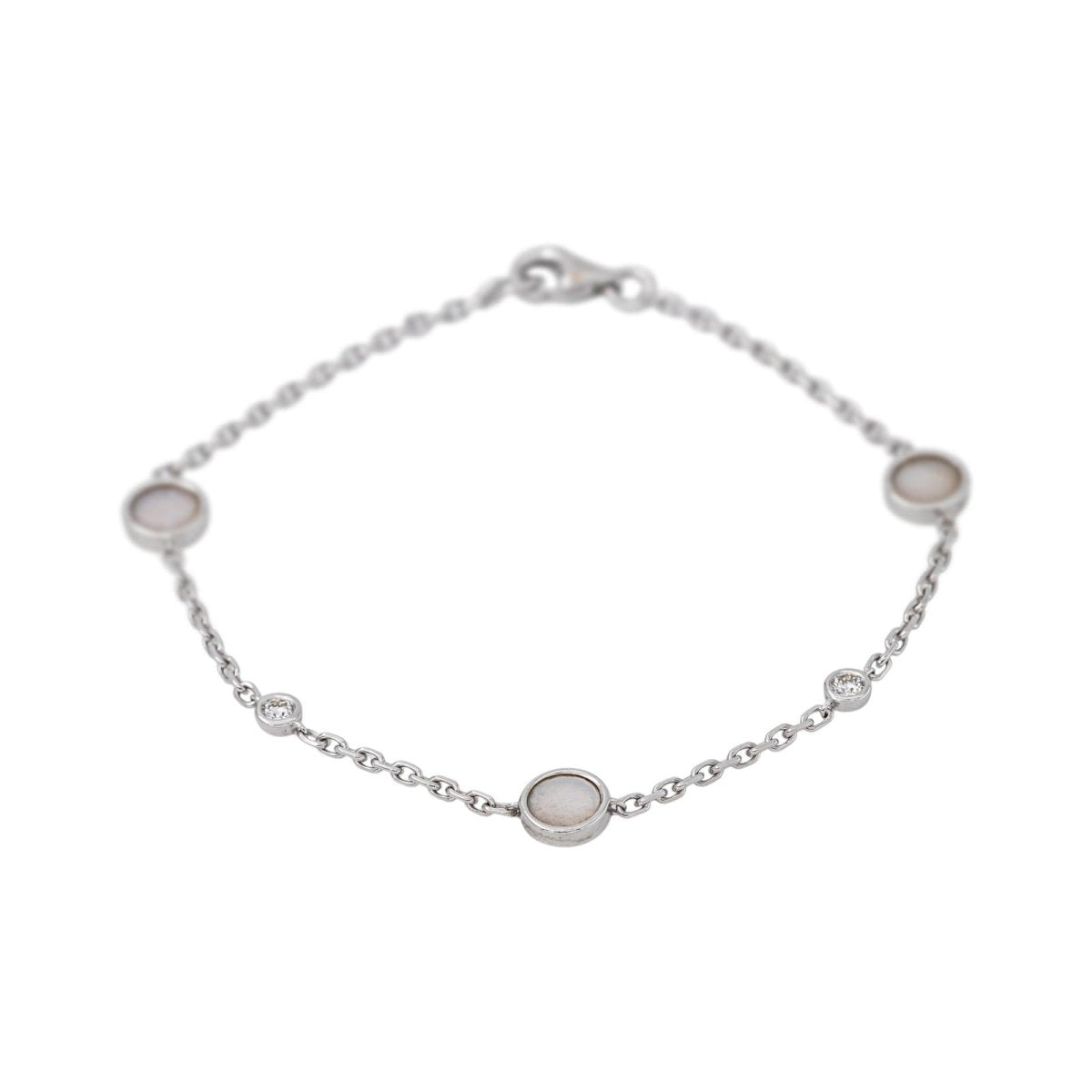 Bracelet Maille forçat Or blanc Nacre - Castafiore