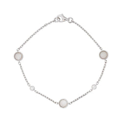 Bracelet Maille forçat Or blanc Nacre - Castafiore