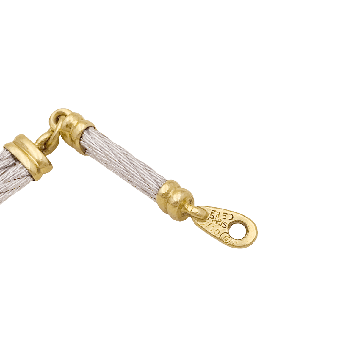 Bracelet Maille FRED "Force 10" en or jaune et acier - Castafiore