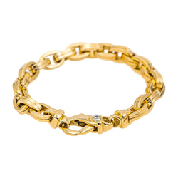 Gay Frères Bracelet Forçat mesh double square thread Yellow gold diamond