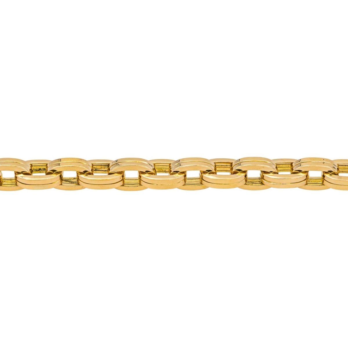 Gay Frères Bracelet Forçat mesh double square thread Yellow gold diamond