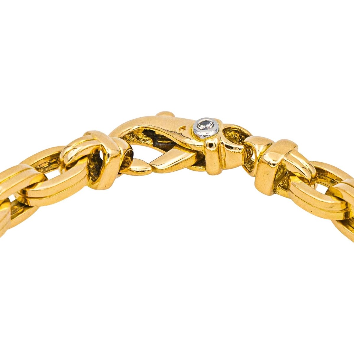 Gay Frères Bracelet Forçat mesh double square thread Yellow gold diamond