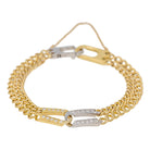 Bracelet Maille Gourmette en Or jaune, Or blanc et Diamant - Castafiore