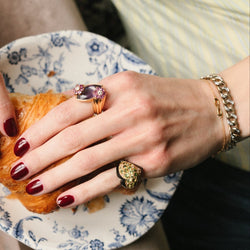 Bracelet Maille gourmette en or jaune, or blanc et diamants - Castafiore