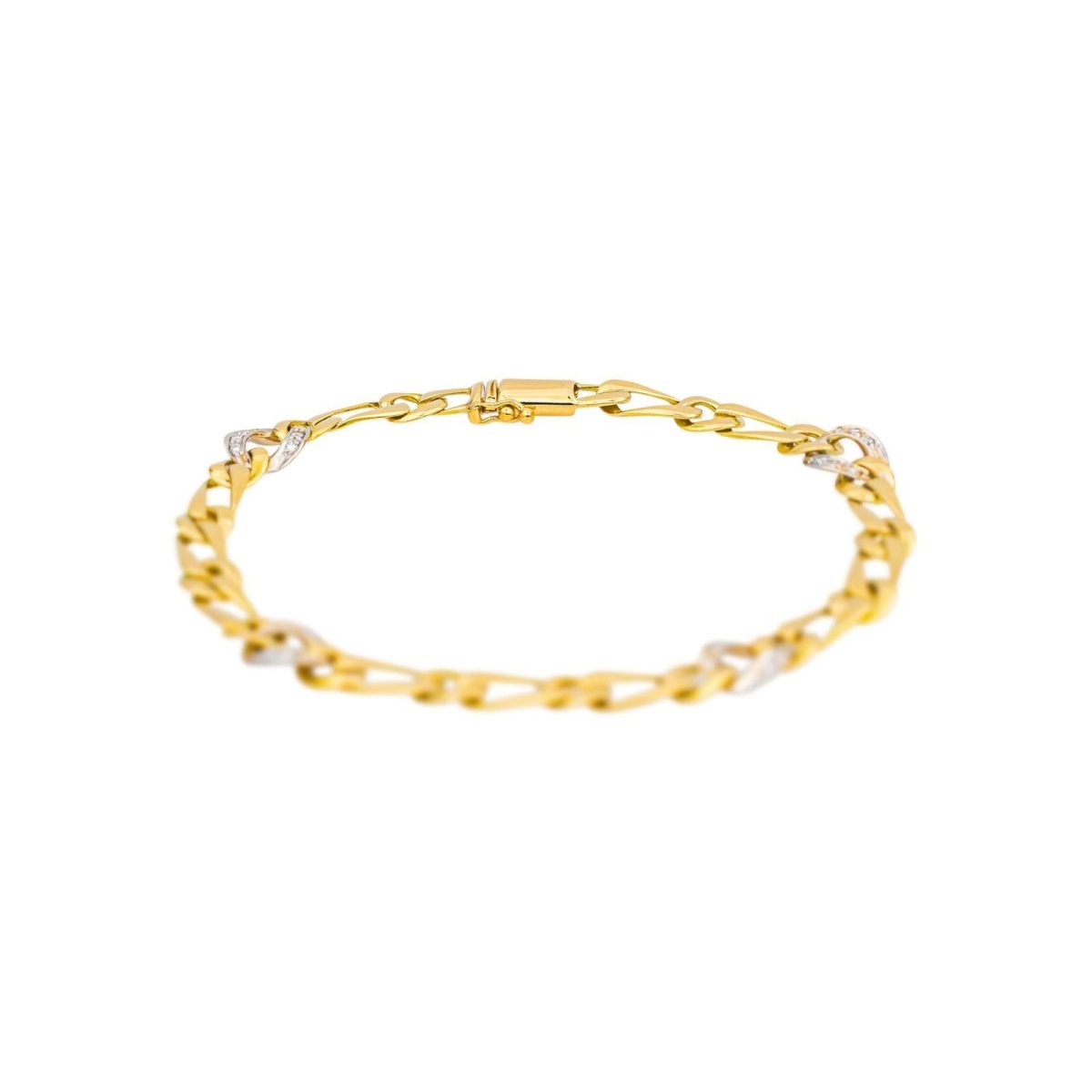 Bracelet Maille gourmette Or jaune Diamant - Castafiore