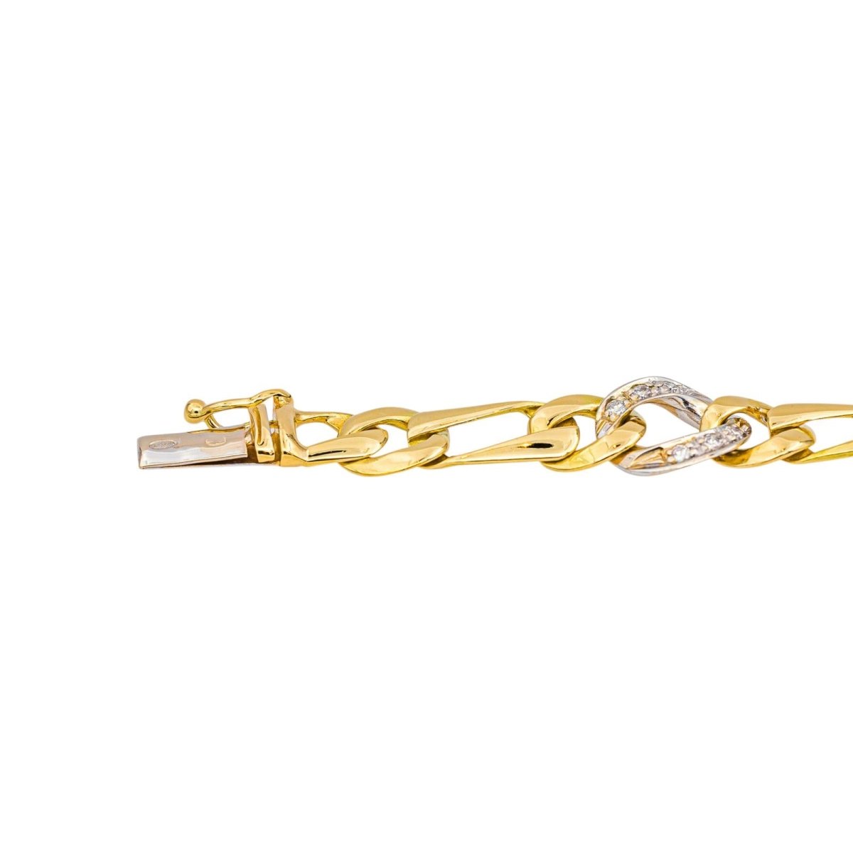 Bracelet Maille gourmette Or jaune Diamant - Castafiore