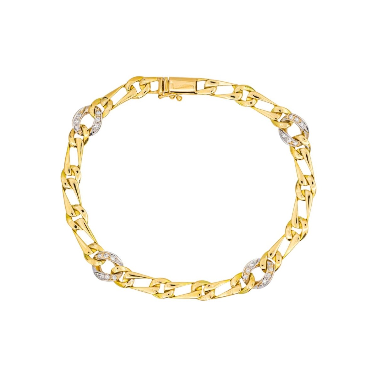 Bracelet Maille gourmette Or jaune Diamant - Castafiore