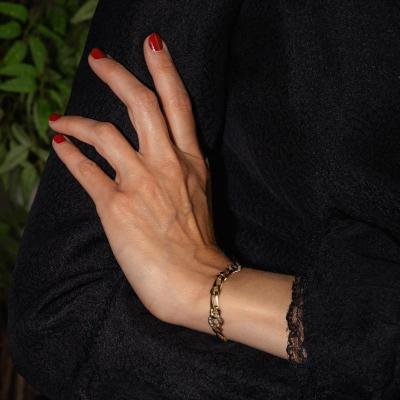 Bracelet Maille gourmette Or jaune Diamant - Castafiore