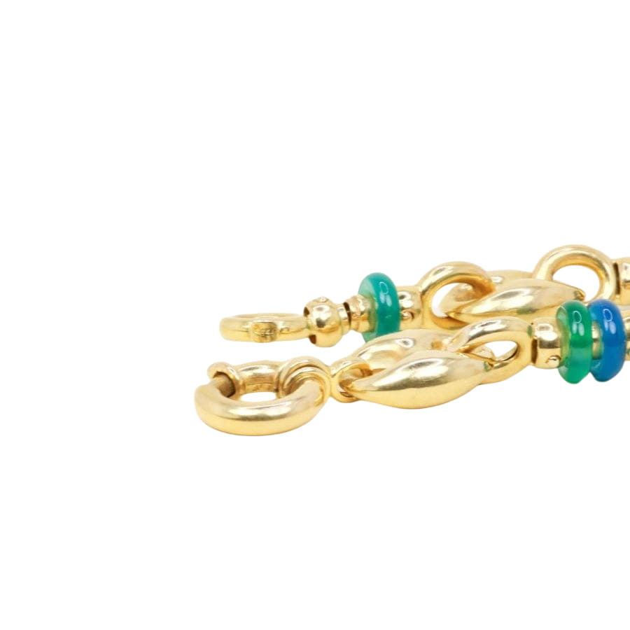 Bracelet maille grain de café or jaune agate - Castafiore